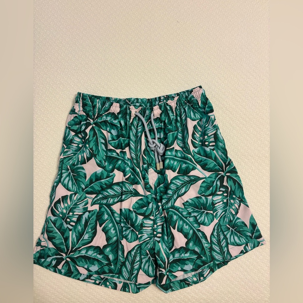 Kenny Flowers Pink Palm Tree Swim Trunks